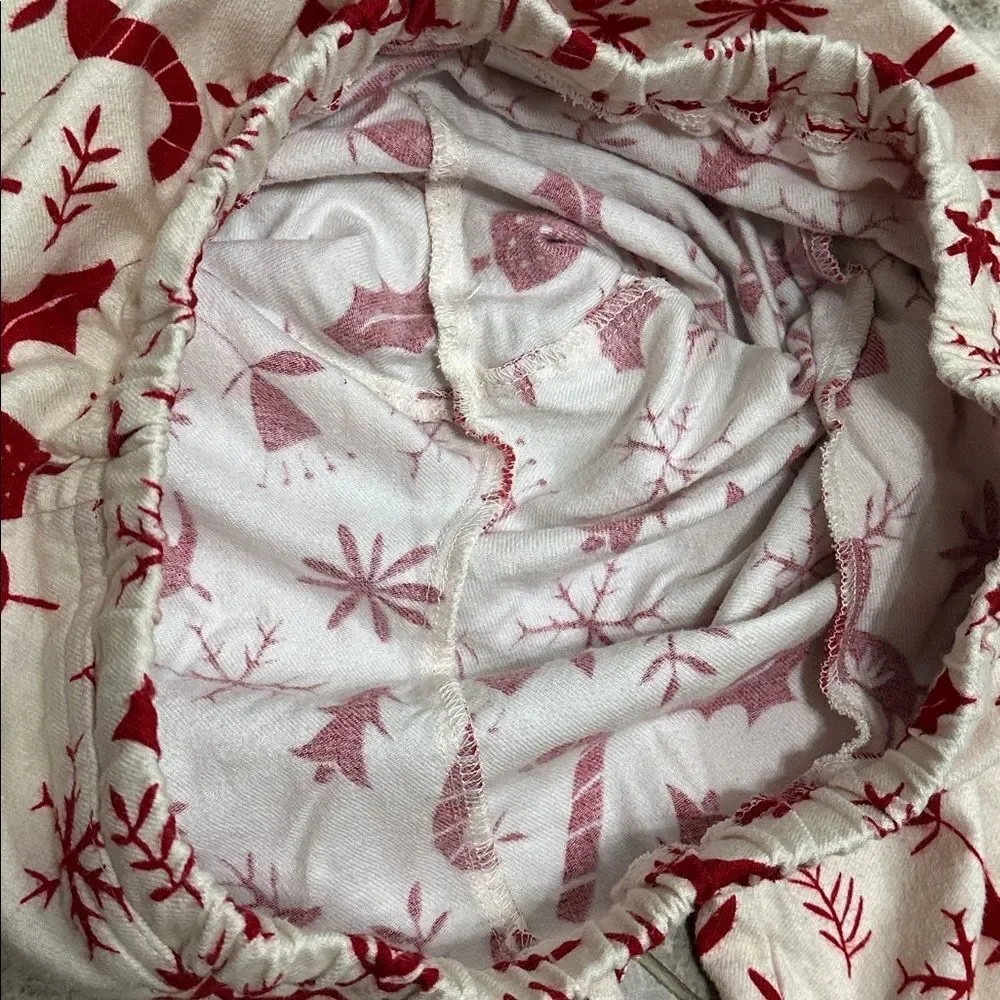 Hanna Andersson Christmas Nordic Flannel PJ Pajama Pants Red Cream XS